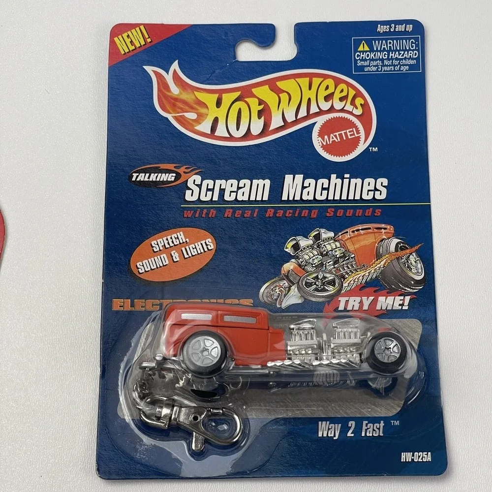 1999 Hot Wheels Keychain Talking Scream Machines Way 2 Fast Red Hot Rod
